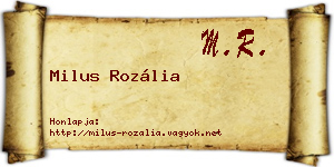 Milus Rozália névjegykártya
